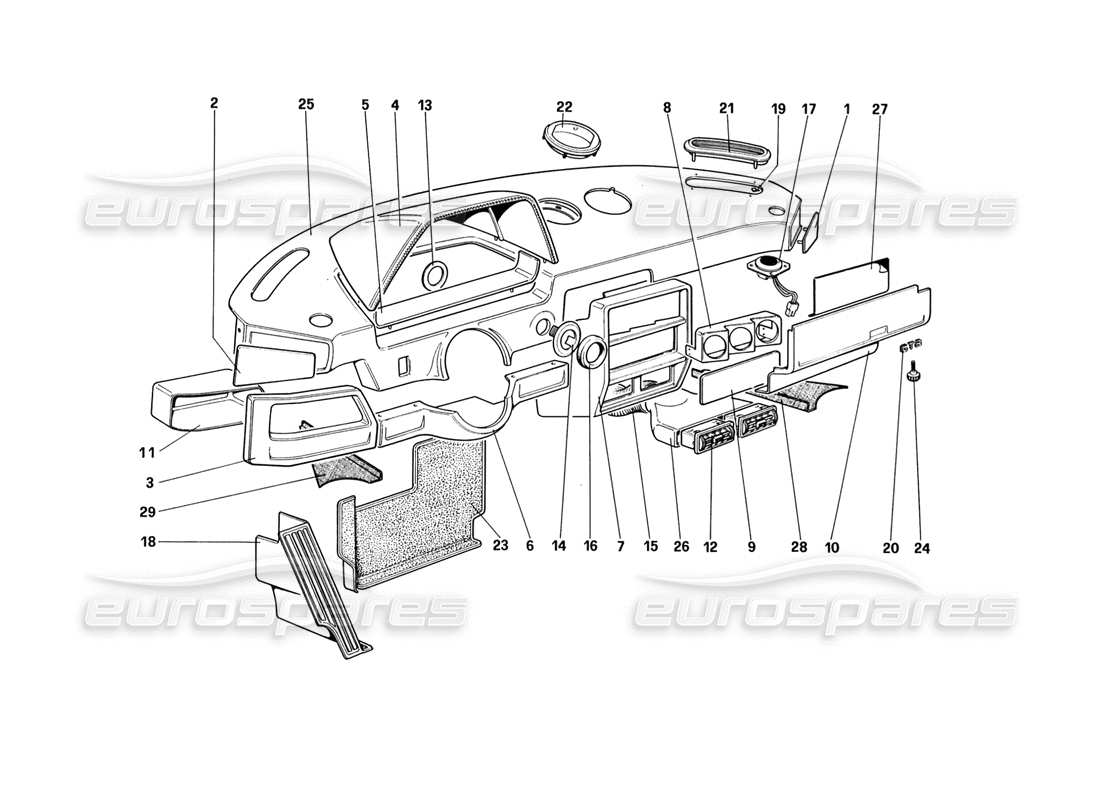 a part diagram from the ferrari 328 (1988) parts catalogue