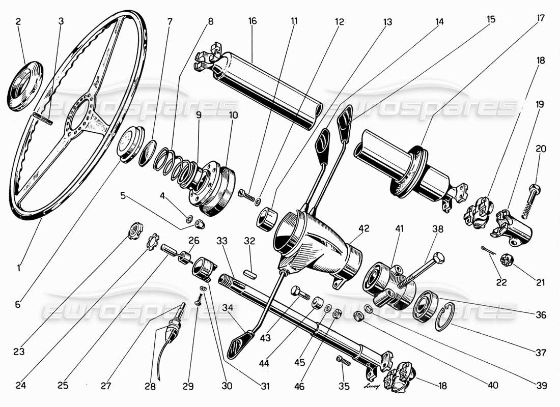 a part diagram from the ferrari 330 gt 2+2 parts catalogue