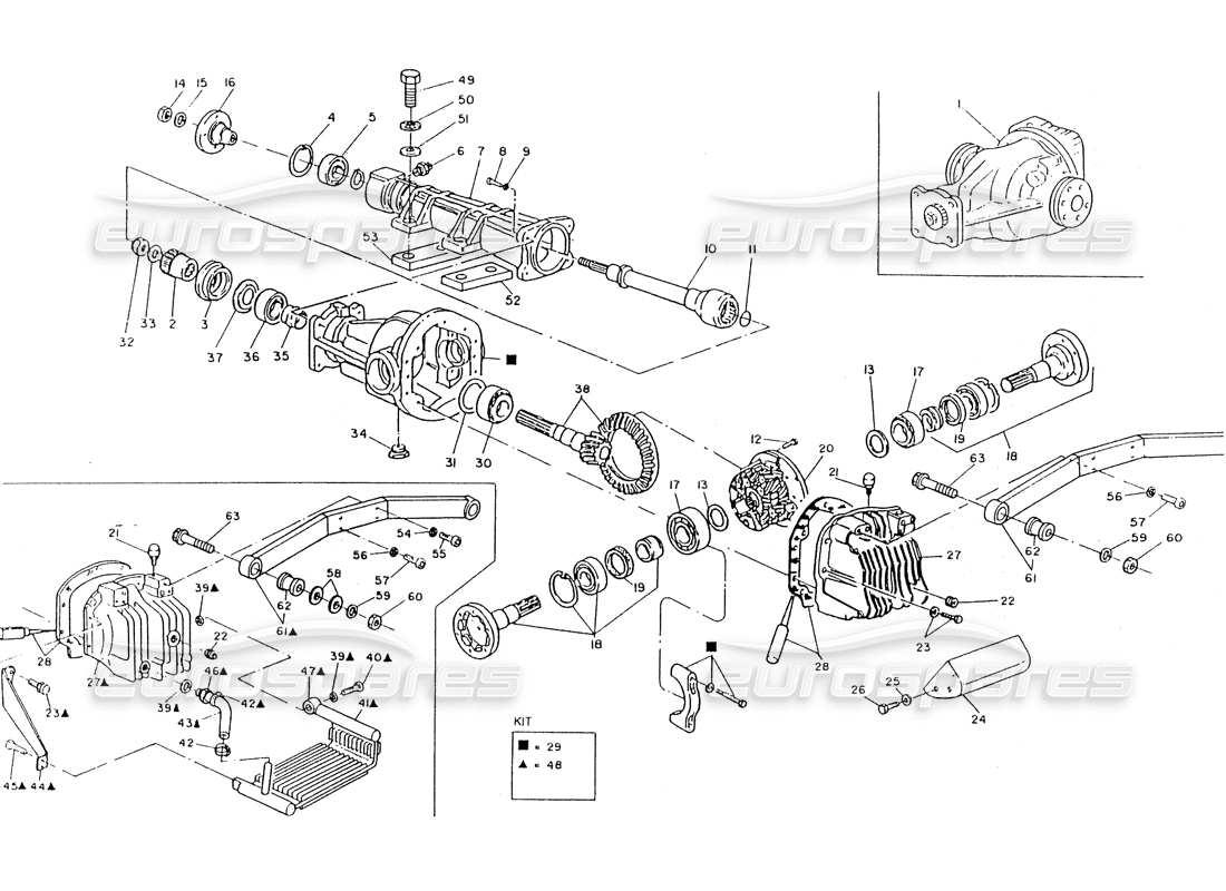 maserati 418 / 4.24v / 430 differential part diagram