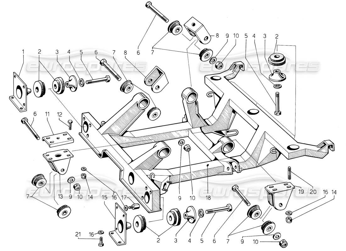 lamborghini jalpa 3.5 (1984) engine chassis part diagram