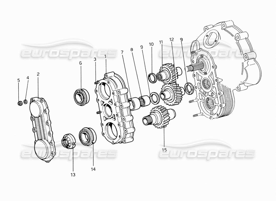 ferrari 206 gt dino (1969) gear box transmission part diagram