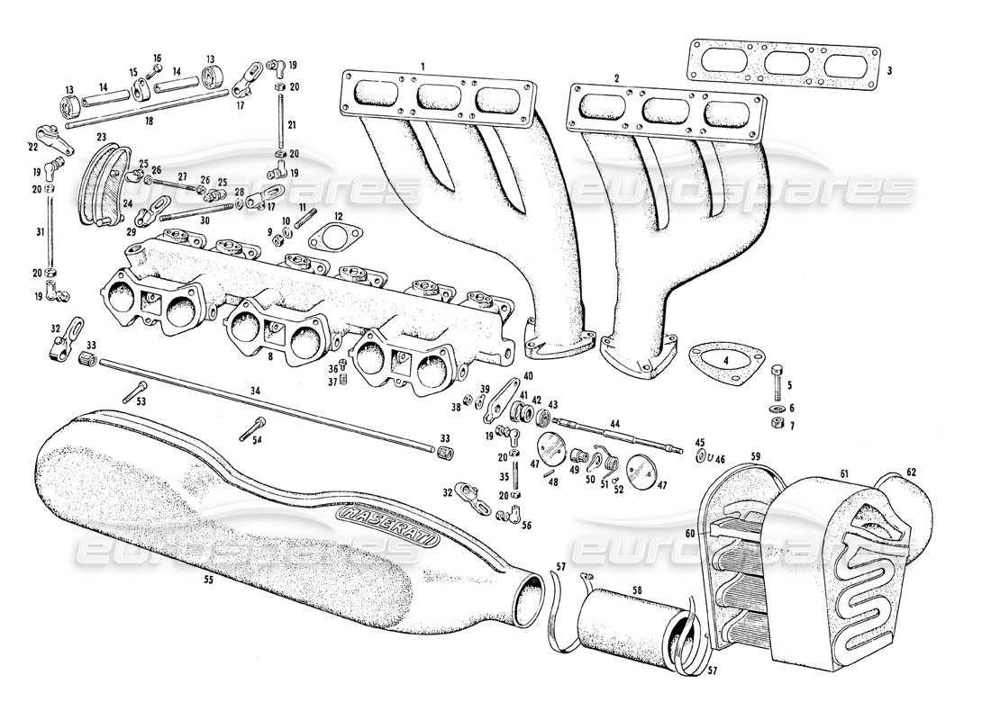 maserati mistral 3.7 intake manifold - injection equipment part diagram