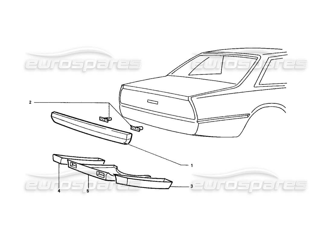 ferrari 412 (coachwork) rear bumper & under tray part diagram