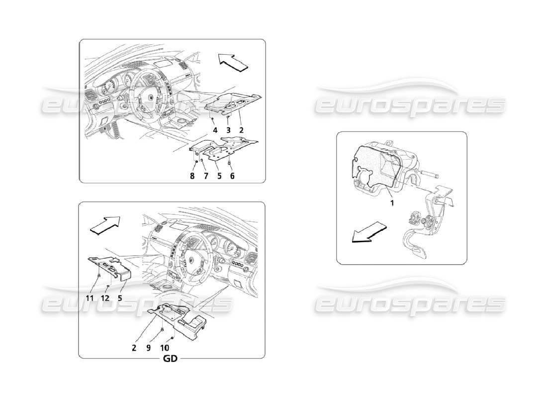 maserati qtp. (2006) 4.2 sound insulation in car part diagram