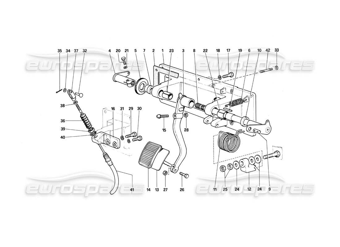 ferrari 412 (mechanical) clutch release control - 412 m. rhd part diagram