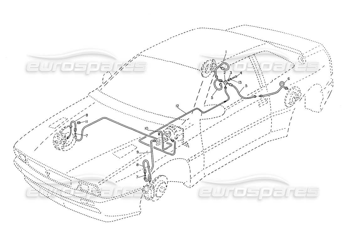 maserati ghibli 2.8 (non abs) power sheering piping part diagram