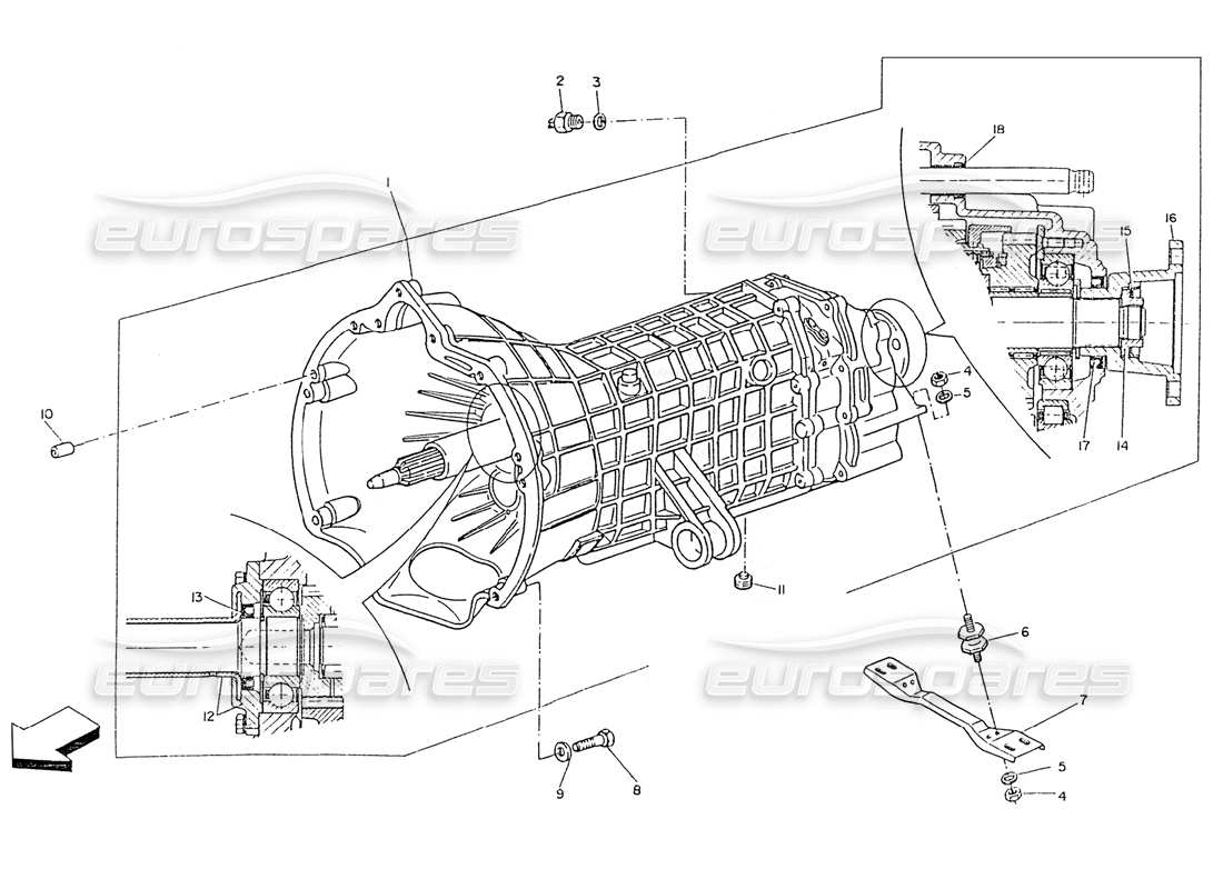 maserati ghibli 2.8 (non abs) mechanical gearbox, 6 speed part diagram