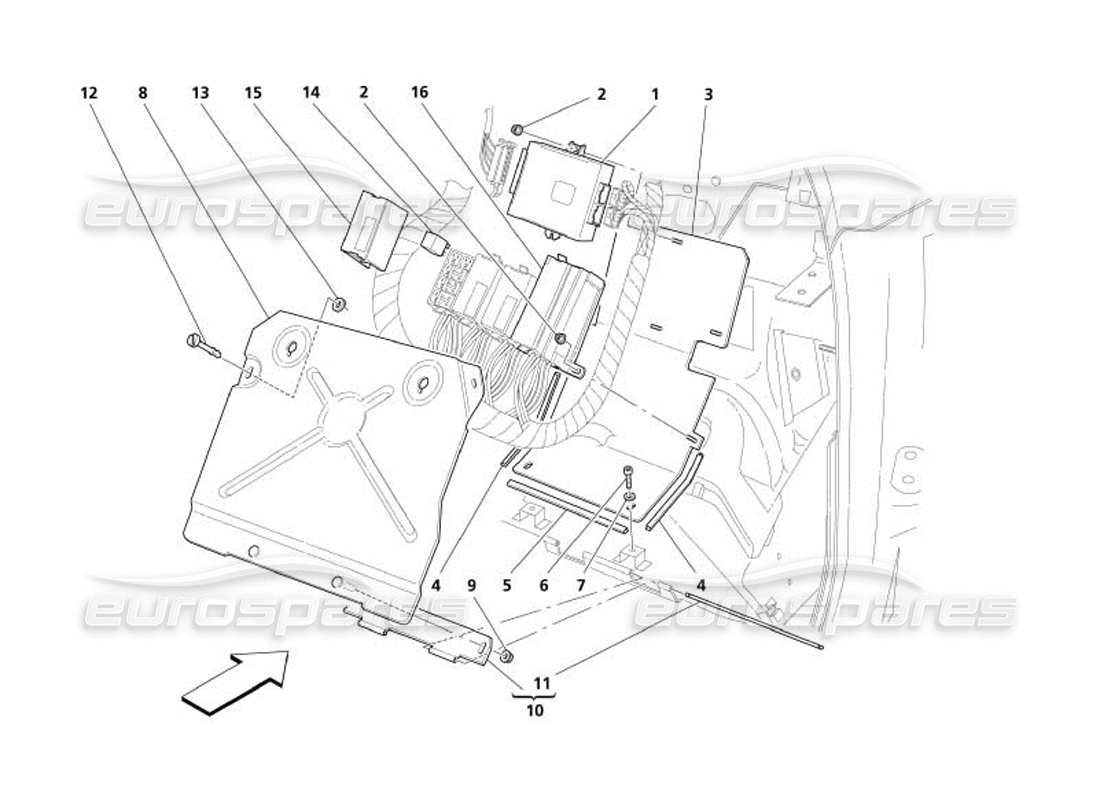 maserati 4200 spyder (2005) passengers side control units part diagram