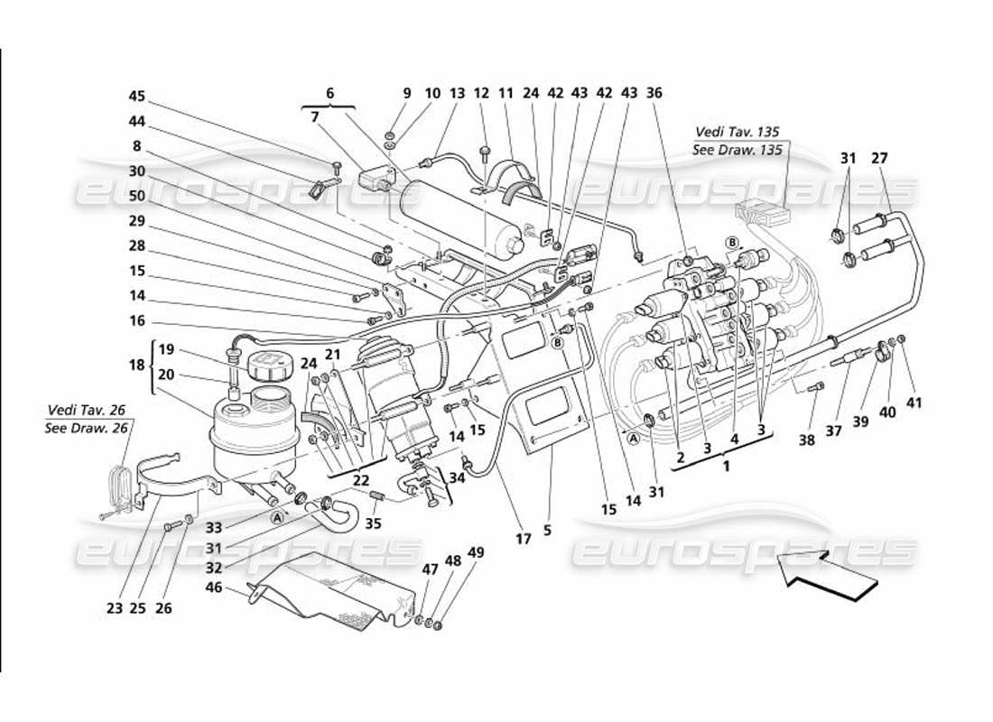 maserati 4200 coupe (2005) power unit and tank -valid for f1- part diagram