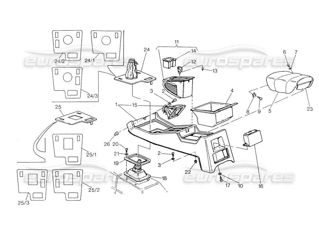 maserati 418 / 4.24v / 430 console part diagram