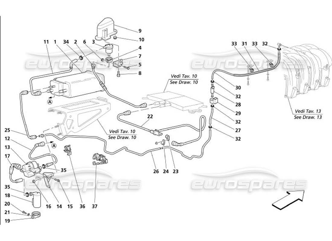 maserati 4200 coupe (2005) antievaporation device -valid for usa and cdn- part diagram