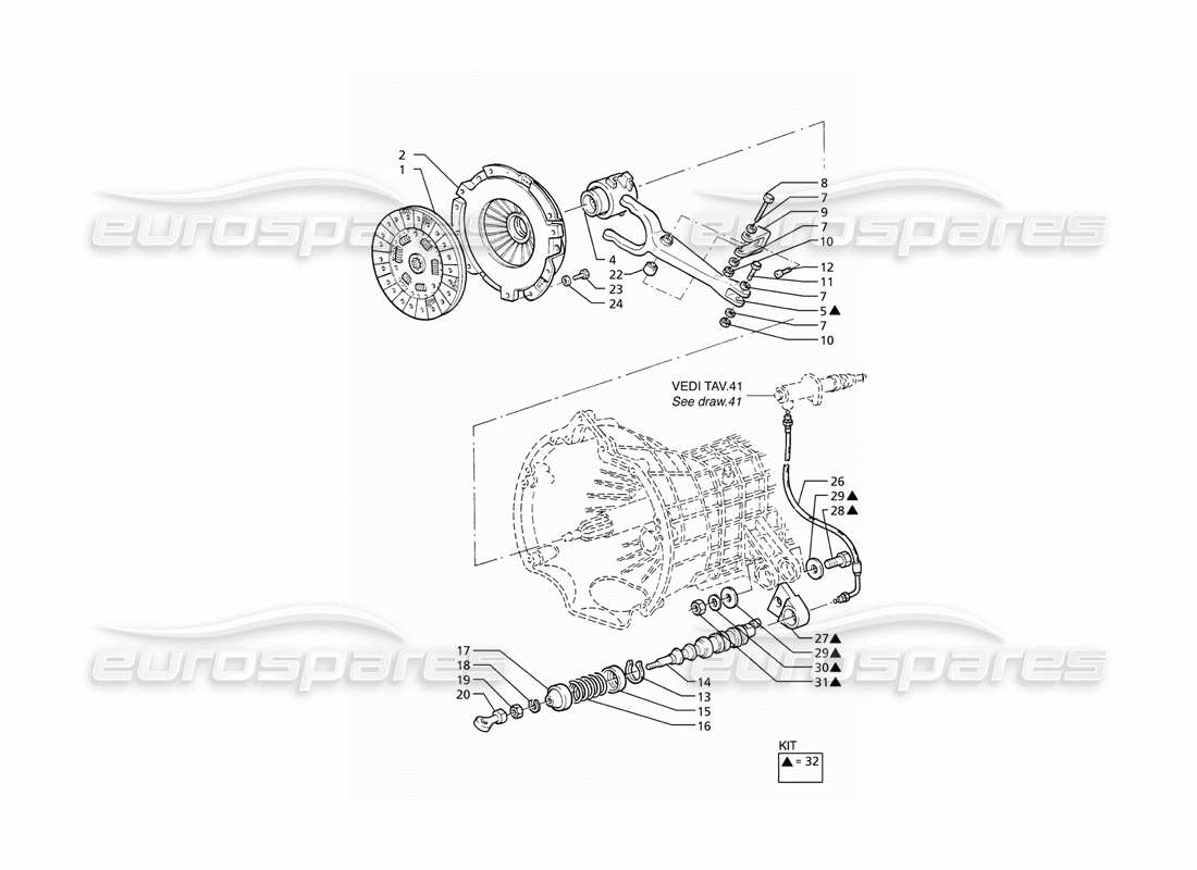 maserati ghibli 2.8 (abs) clutch part diagram