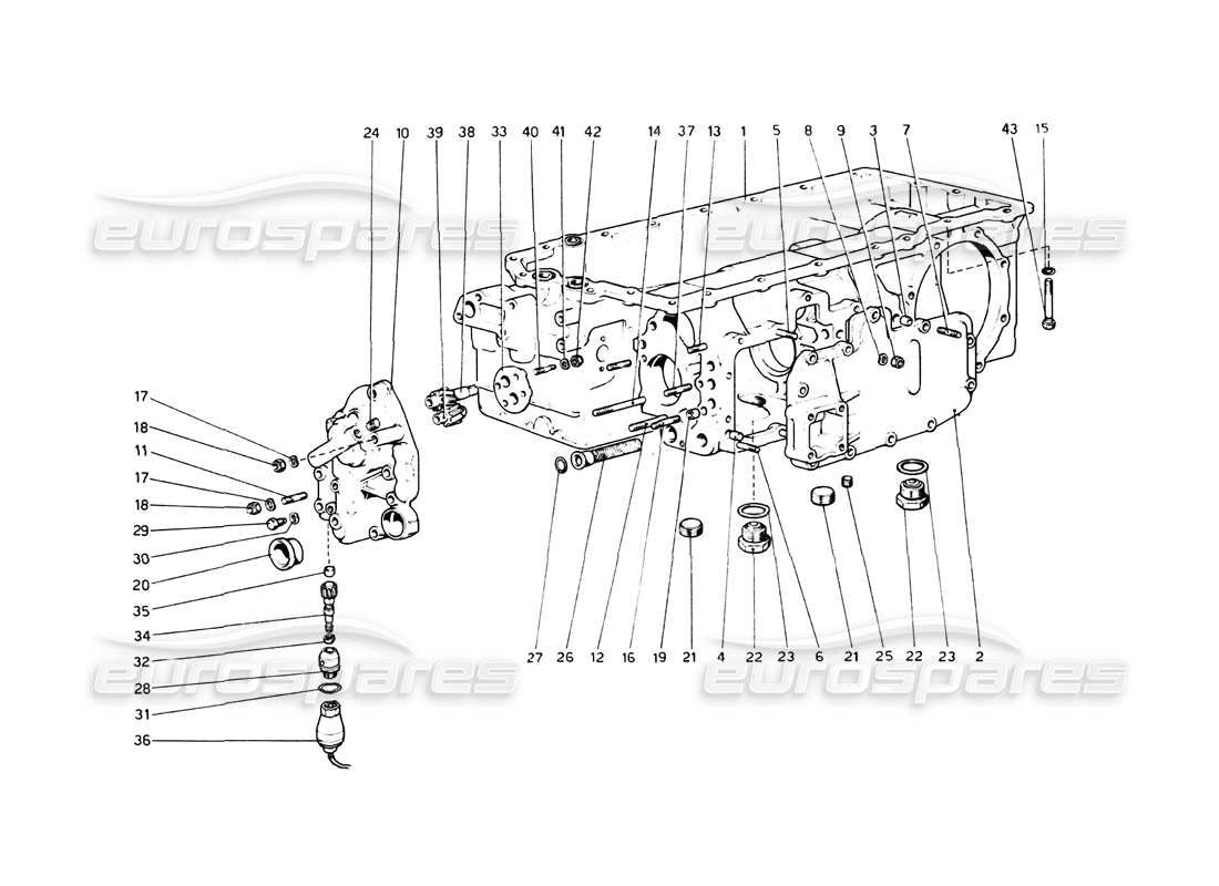 ferrari 512 bb gear box part diagram