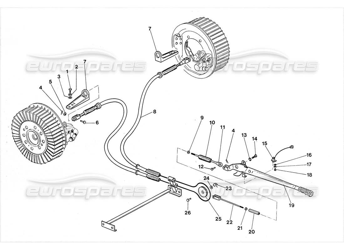 lamborghini lm002 (1988) hand brake part diagram