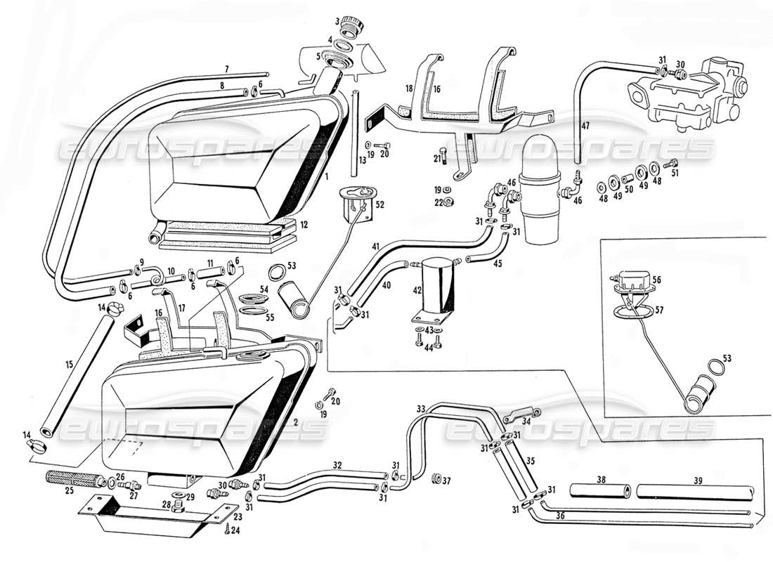 maserati mistral 3.7 fuel tank part diagram