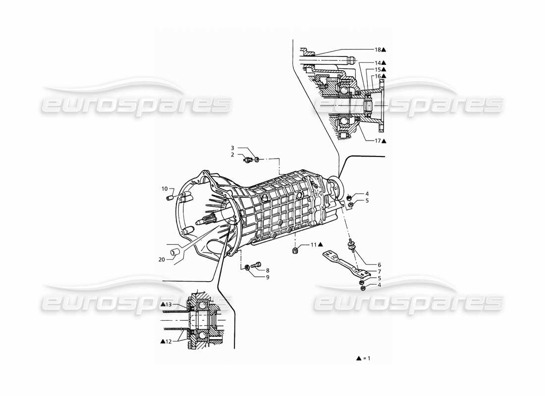 maserati qtp. 3.2 v8 (1999) getrag manual transmission 6 speed part diagram