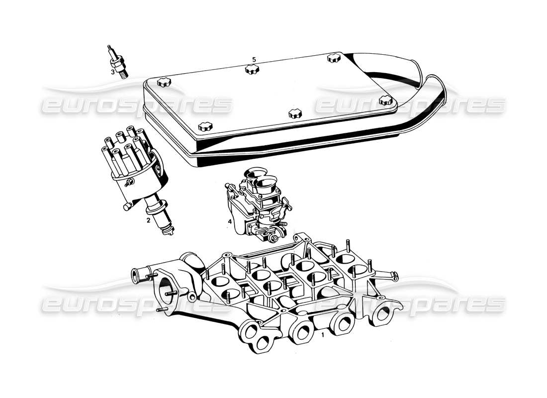 maserati bora (usa variants) air intake manifold and filter part diagram