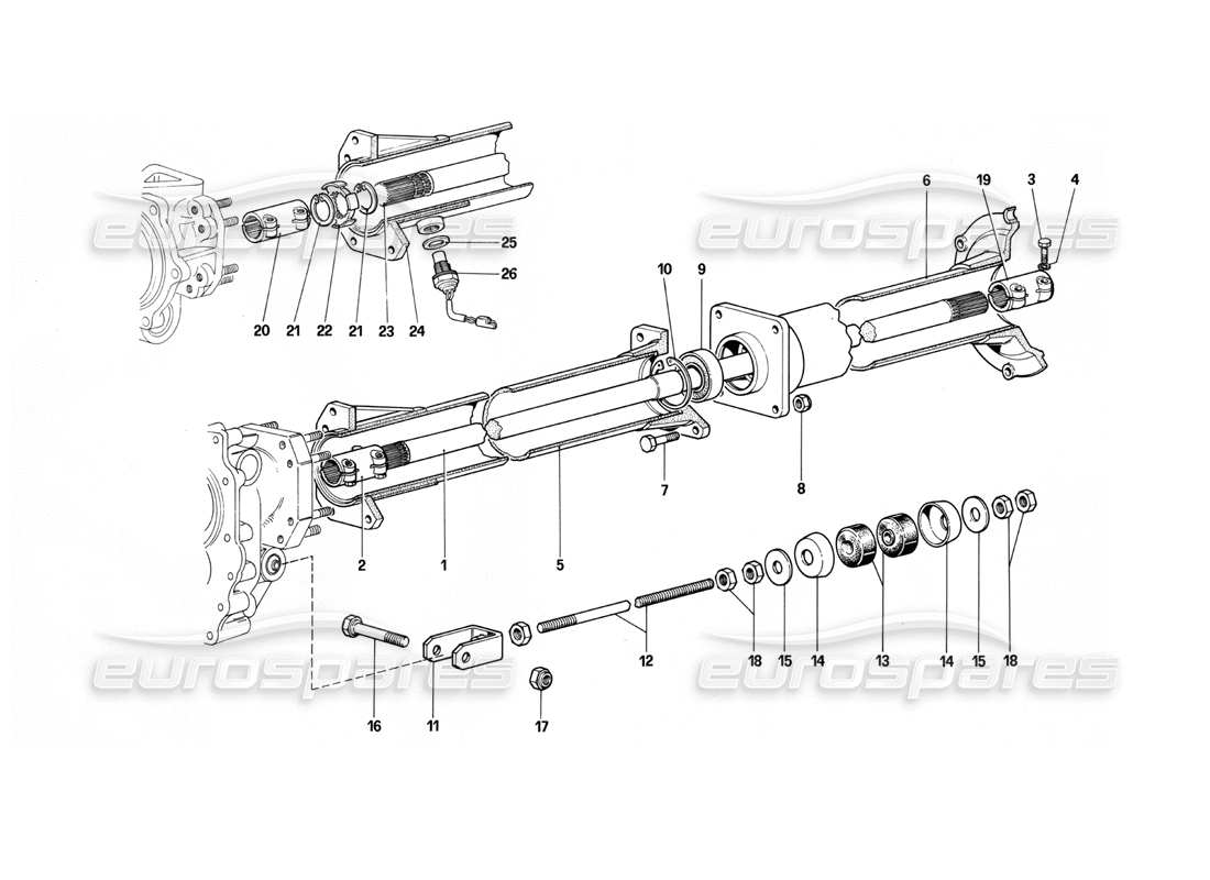 ferrari 412 (mechanical) propeller shaft part diagram