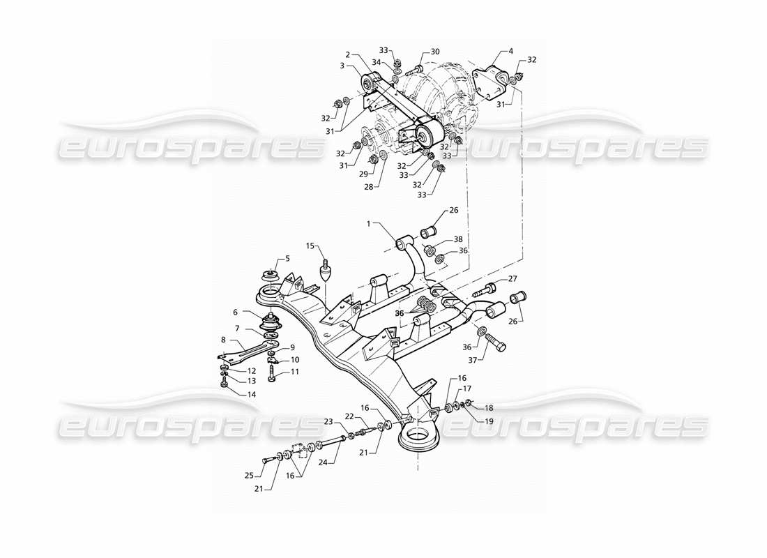 maserati qtp v6 (1996) rear suspension parts diagram