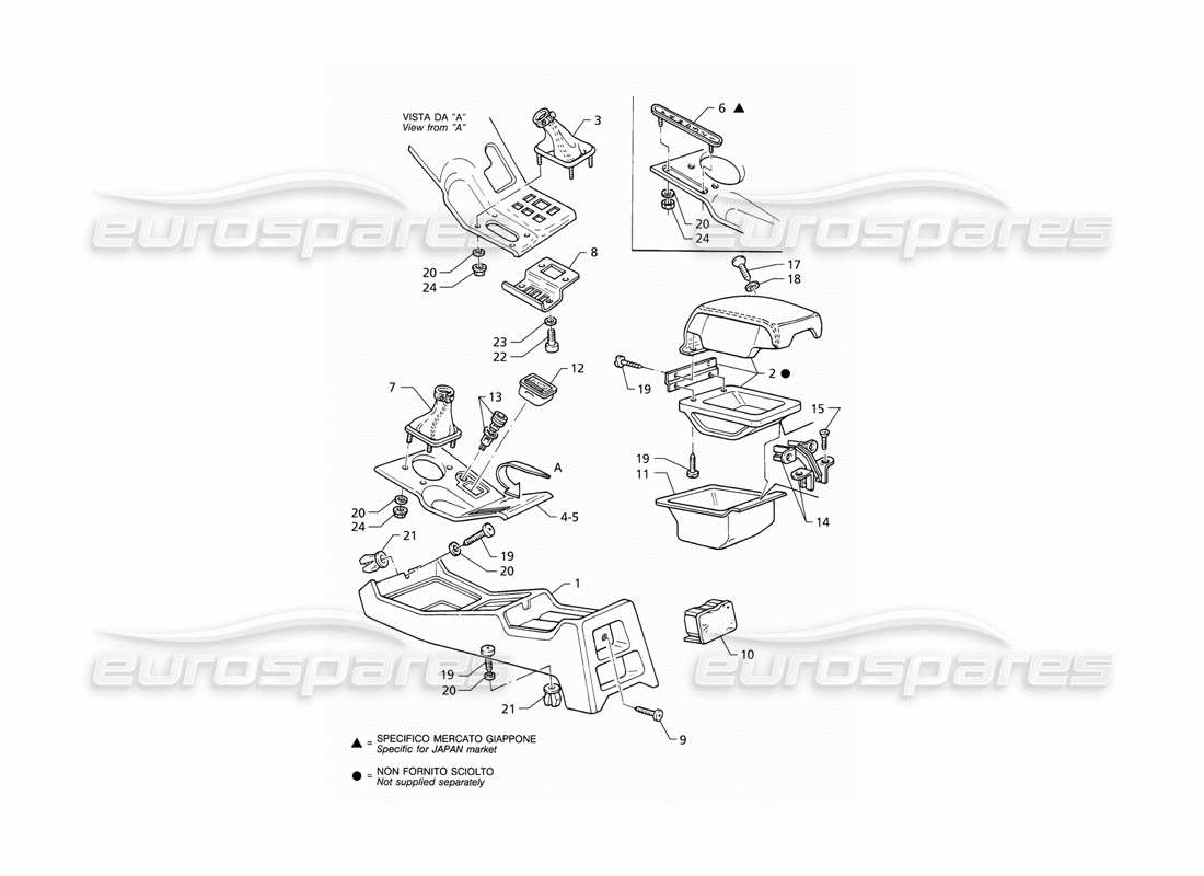 maserati qtp v6 (1996) console parts diagram