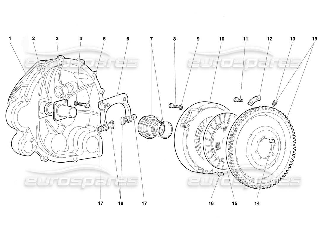 lamborghini diablo vt (1994) clutch part diagram