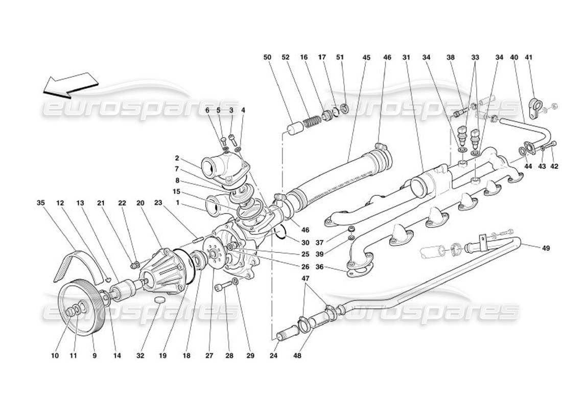 ferrari 575 superamerica water pump part diagram