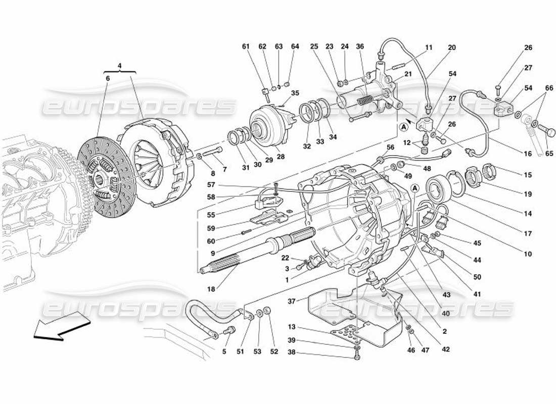 ferrari 575 superamerica clutch and controls -valid for f1- part diagram