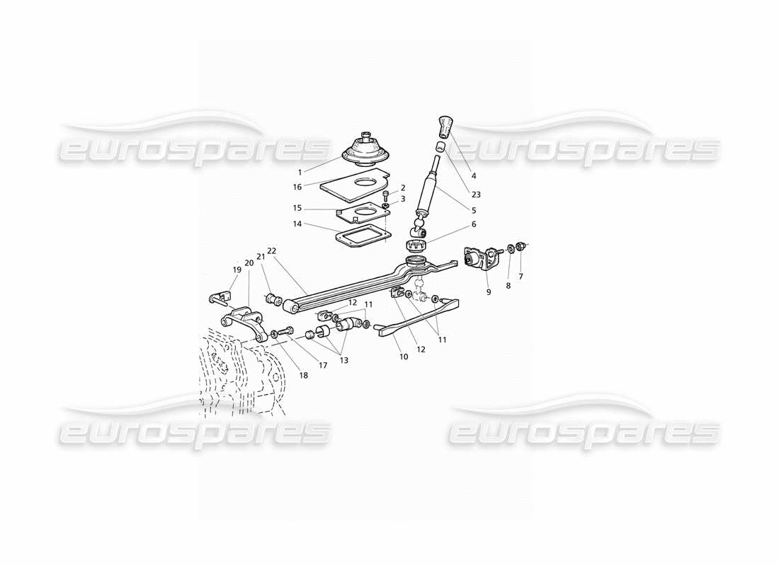 maserati qtp v8 evoluzione getrag transmission 6 speed: outside controls part diagram