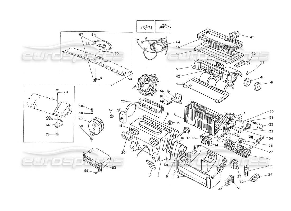 maserati ghibli 2.8 (non abs) air conditioner assy part diagram