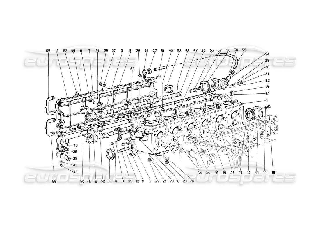 ferrari 512 bb cylinder head (right) part diagram