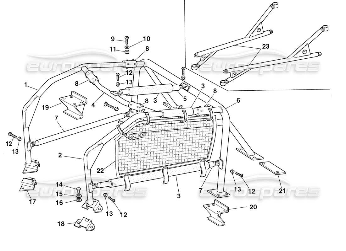 ferrari 355 challenge (1999) roll bar part diagram