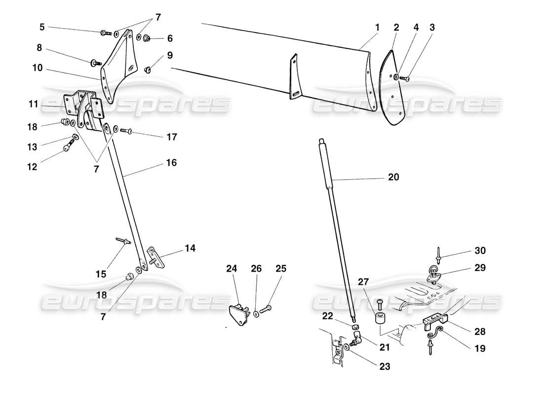 ferrari 355 challenge (1999) rear wing part diagram