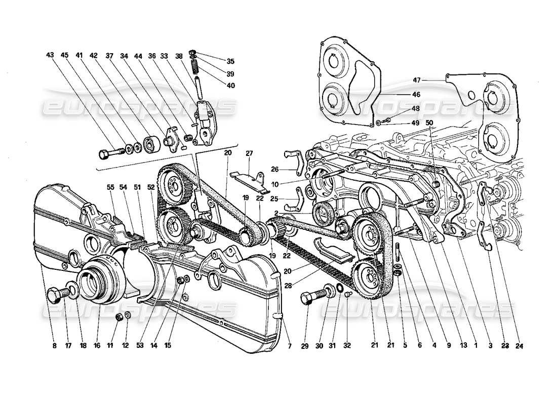 ferrari testarossa (1987) timing system - controls part diagram