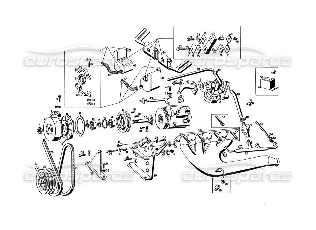 maserati bora (usa variants) air pollution 1972 part diagram