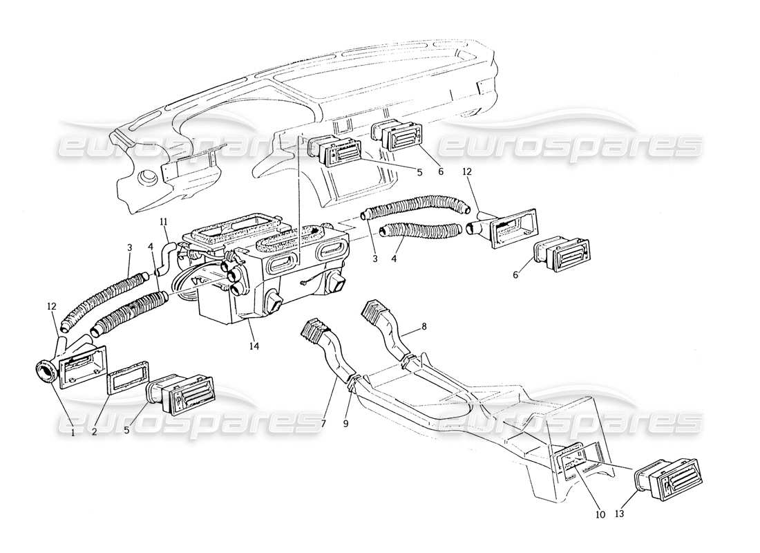 maserati karif 2.8 ventilation part diagram