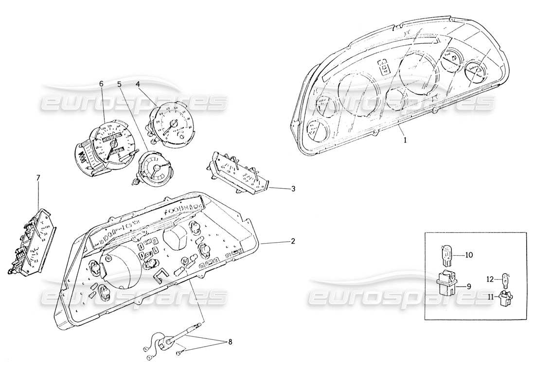 maserati karif 2.8 instrumentation part diagram