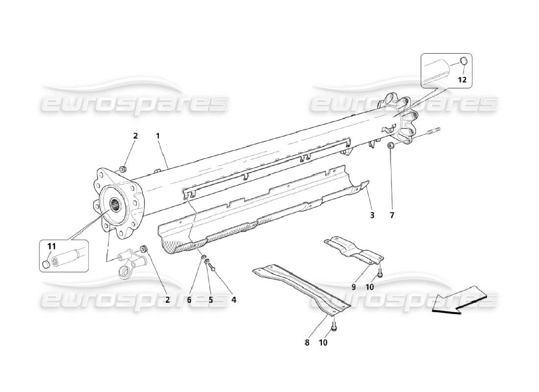 maserati qtp. (2006) 4.2 transmission tube part diagram