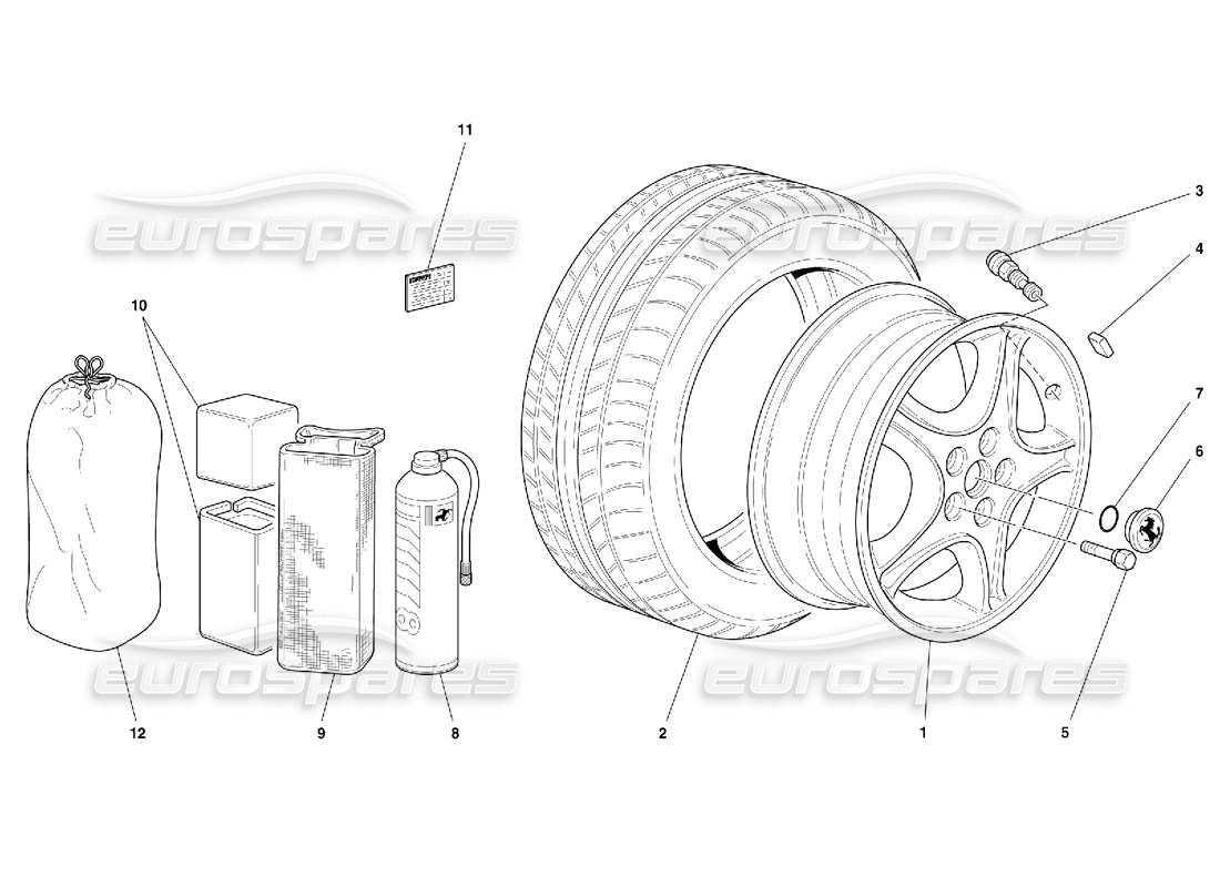 ferrari 456 gt/gta wheels part diagram