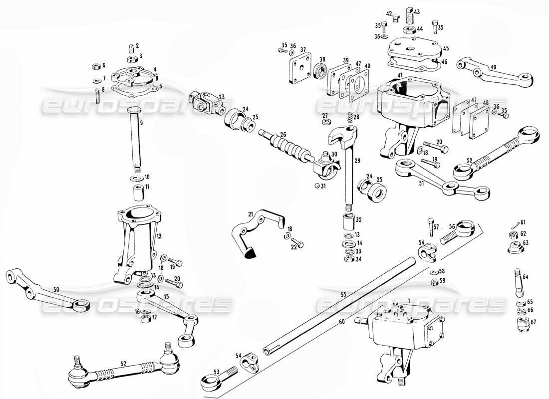 maserati mistral 3.7 tie rods part diagram