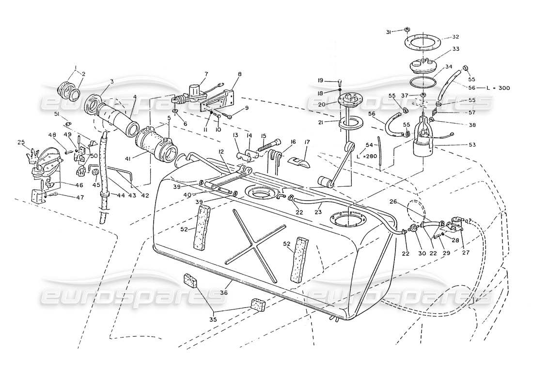 maserati ghibli 2.8 (non abs) fuel tank - plunged pump part diagram