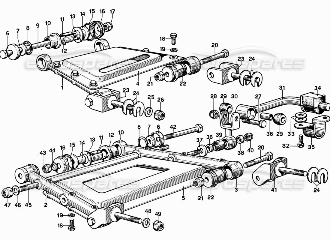 ferrari 365 gt 2+2 (mechanical) rear suspension part diagram