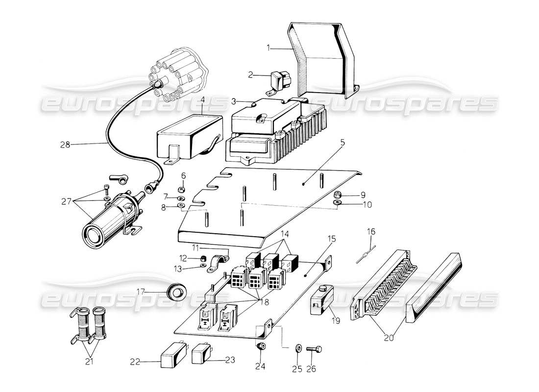 lamborghini countach 5000 s (1984) electrical system part diagram