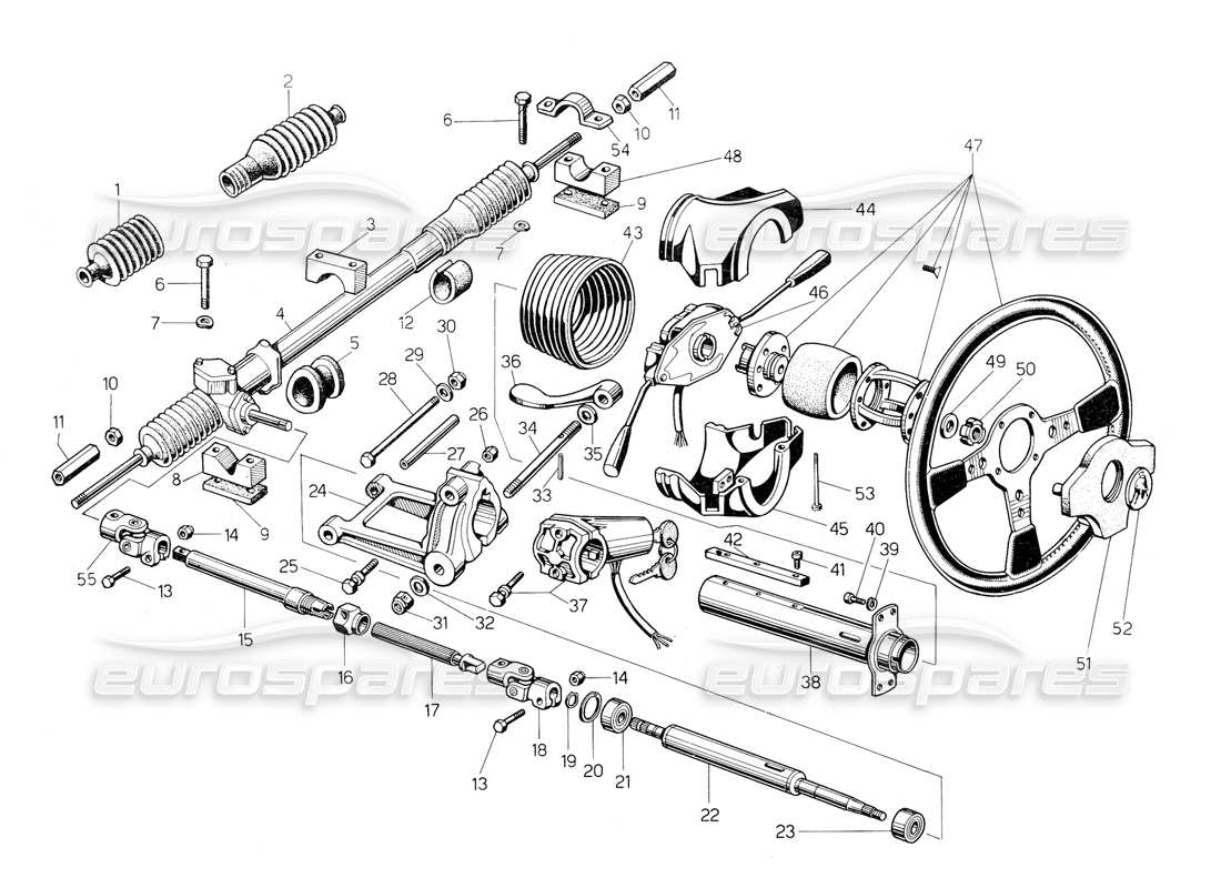 lamborghini countach 5000 s (1984) steering part diagram