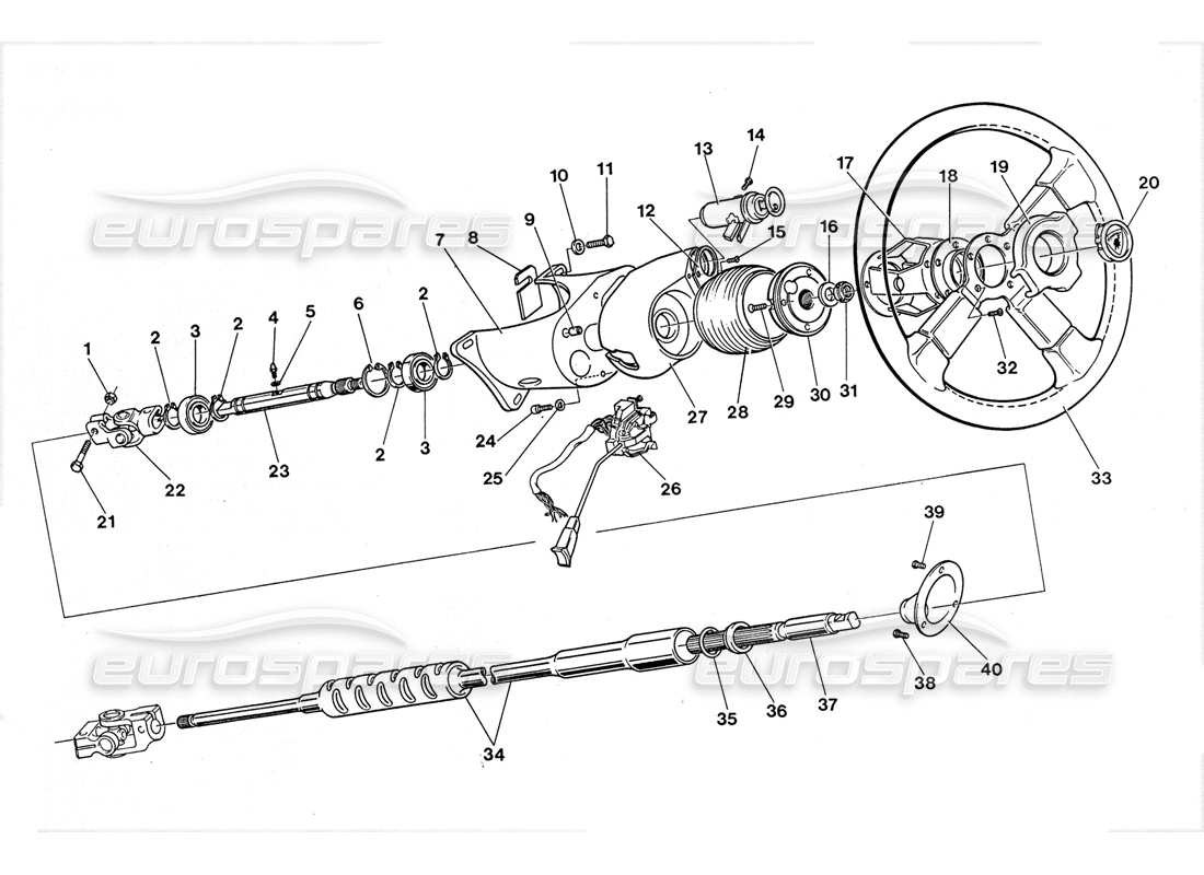 lamborghini lm002 (1988) steering controls part diagram