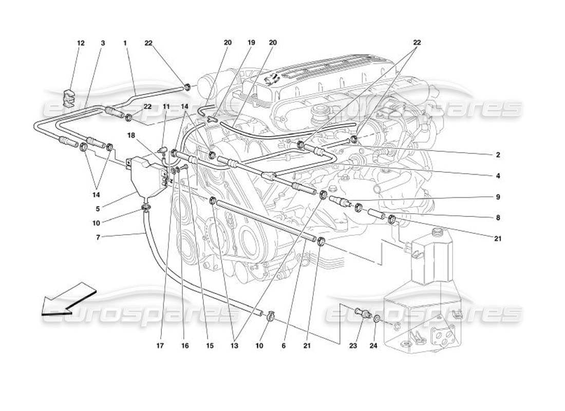 ferrari 575 superamerica blow - by system part diagram