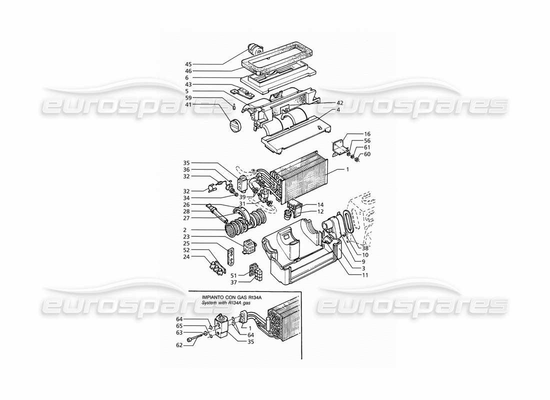 maserati ghibli 2.8 (abs) automatic air conditioner assy (rh drive) part diagram