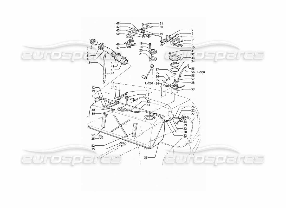 maserati ghibli 2.8 (abs) fuel tank part diagram