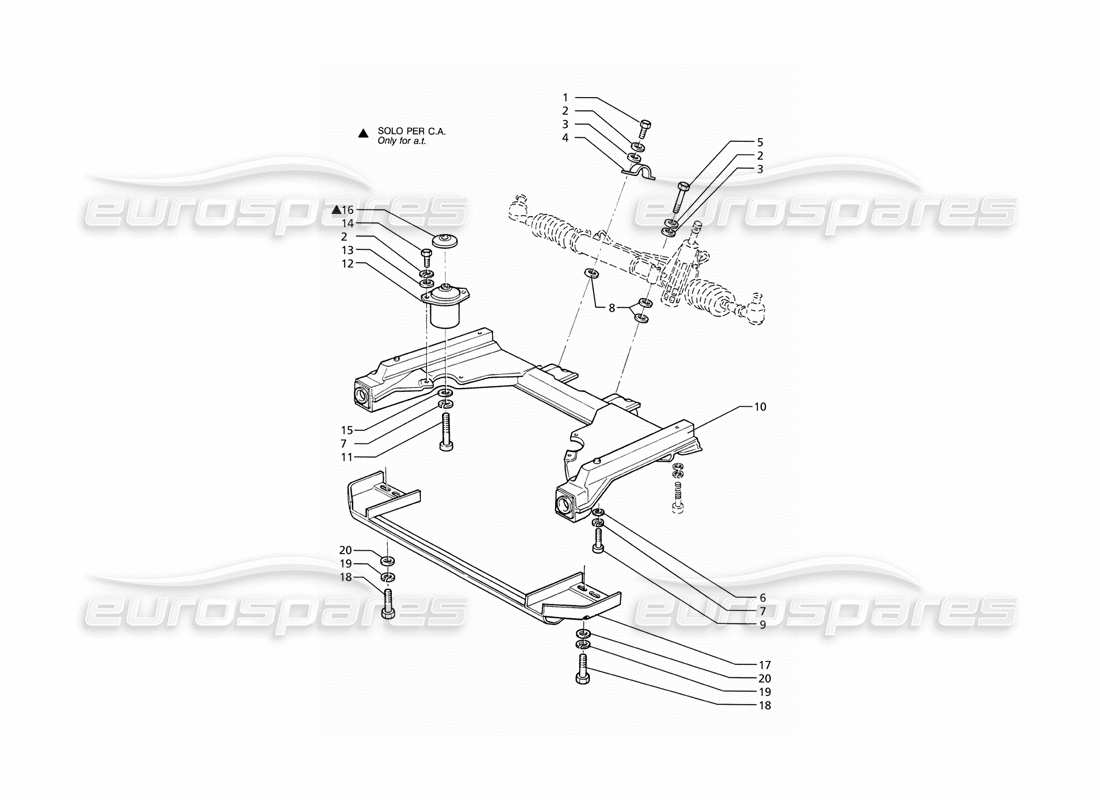 maserati ghibli 2.8 (abs) steering box front subframe part diagram