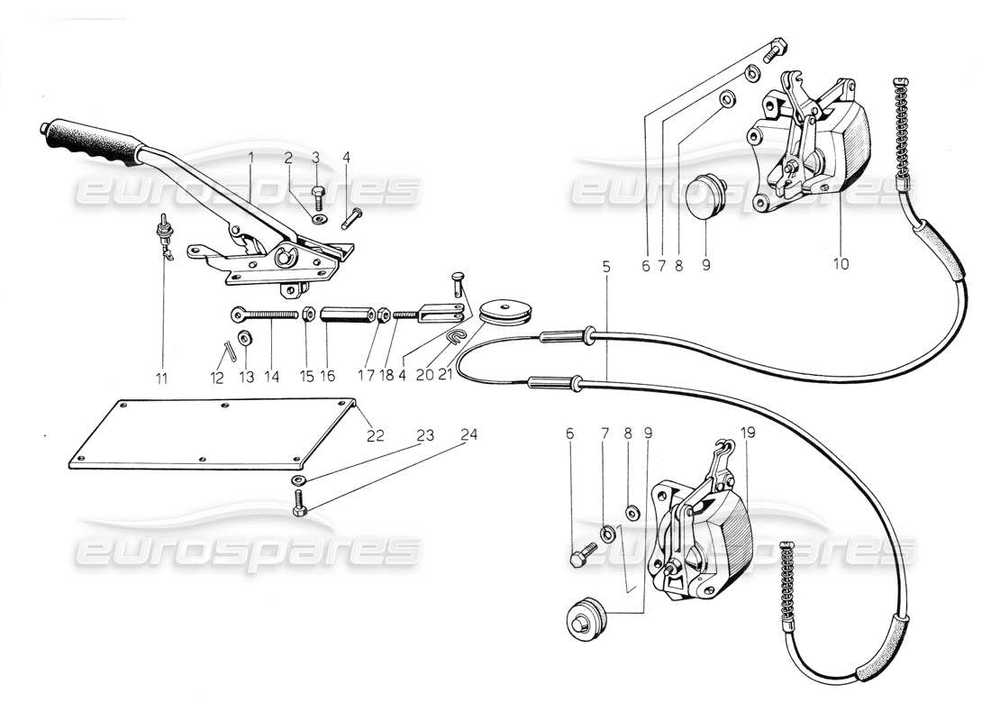 lamborghini jalpa 3.5 (1984) handbrake part diagram