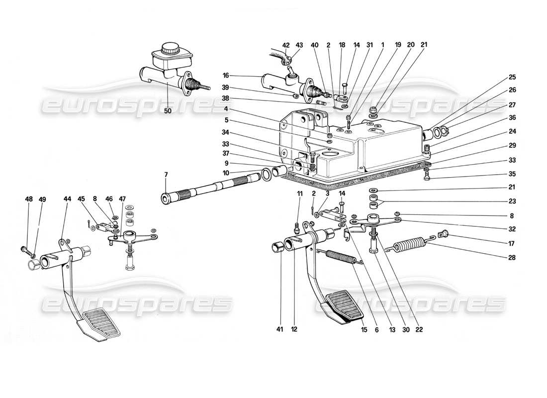 ferrari mondial 3.0 qv (1984) clutch release control part diagram